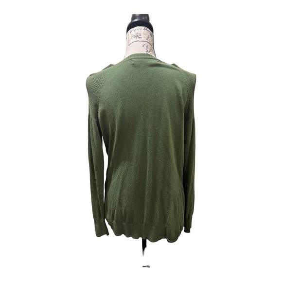 ANTHROPOLOGIE SPARROW M funky front pocketed green cardigan sweater - Picture 6 of 8